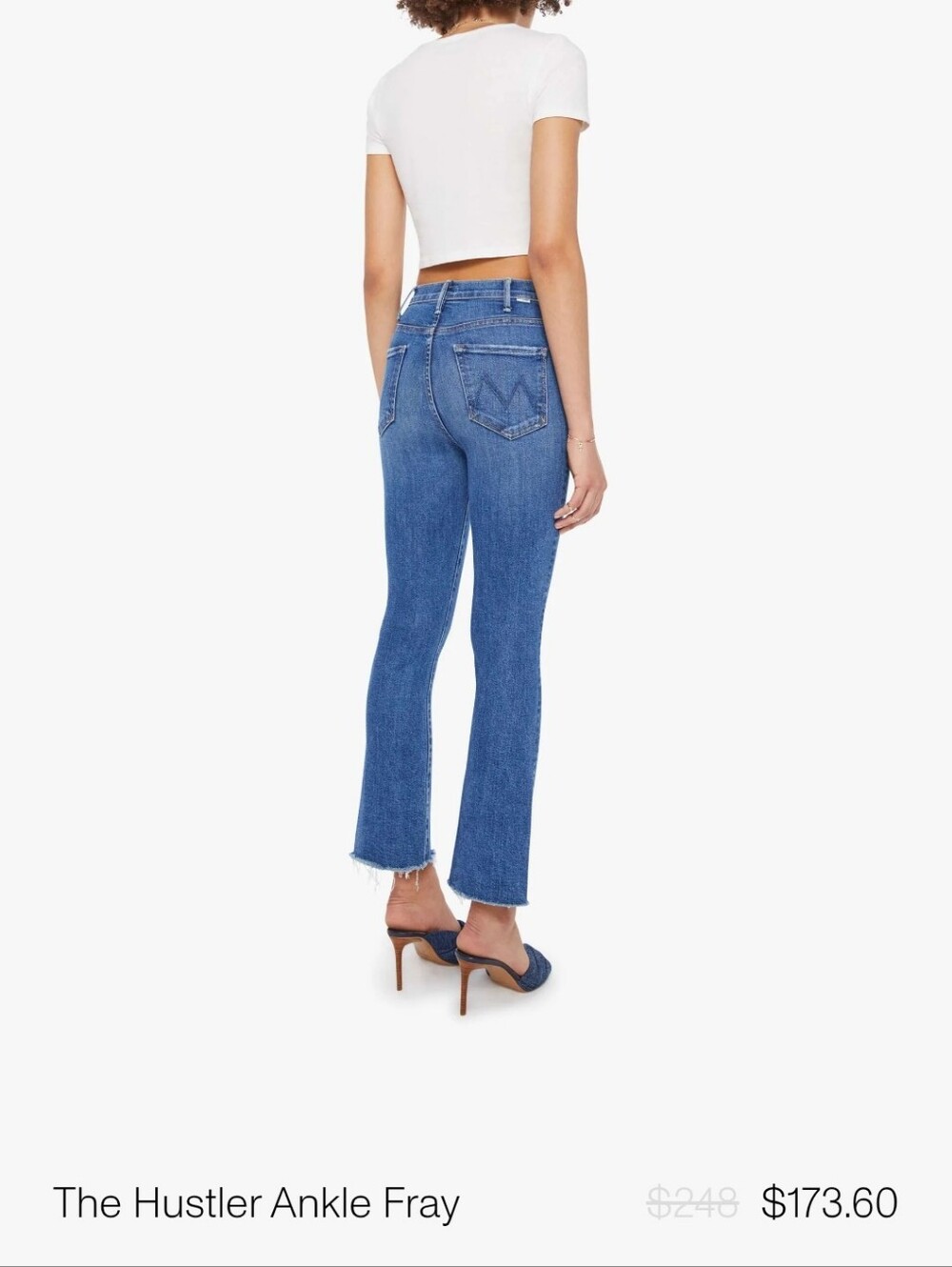 " Mother" The Hustler Ankle Fray Jeans - Blue